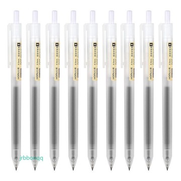 【七月熱銷】文具店 中性筆 簽字筆 0.5mm 按動筆 簡約磨砂中性筆透明杆大容量碳素水筆 辦公簽字筆