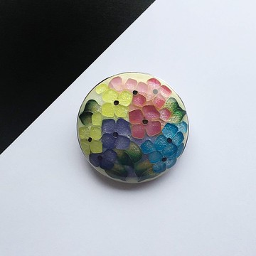 花束透明景泰藍胸針純銀包線景泰藍