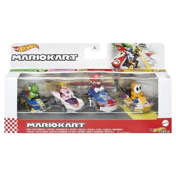 MATTEL 美泰兒 風火輪 Mario Kart 4部車  小  顏色隨機  1盒