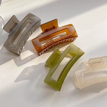 ZUCA”S - 韓版優雅氣質大號果凍色系爪夾 髮夾 洗澡髮夾 髮夾 髮飾 頭飾 鯊魚夾 - N-117