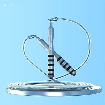 【限時特價】五環8.0版健身比賽運動金屬環扣學生考級女士健美鋼絲跳繩大件宅配