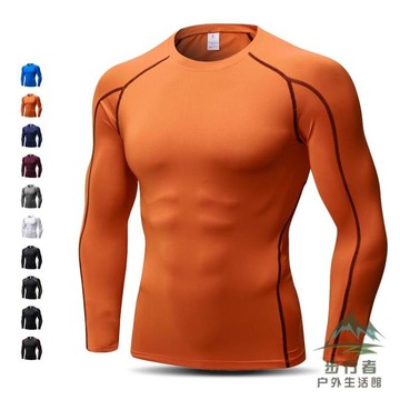 運動緊身衣男士長袖健身服t恤速干衣高彈透氣排汗上衣