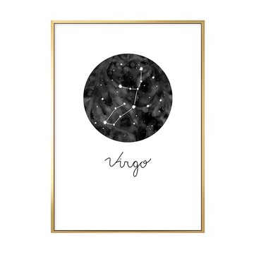 處女座 Virgo 星座圖案掛畫  70 x 50cm  金色