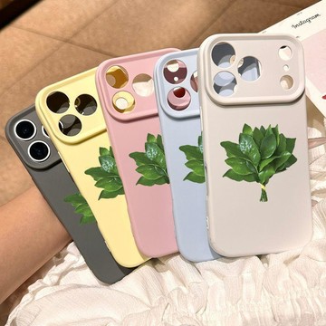 防摔殼 一把柚子葉糯米殼適用iPhone17promax蘋果手機殼16/15軟14/11新款 臺灣出貨 🚀生日禮物🎁