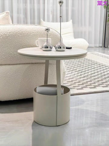 輕奢簡約陽臺邊幾小戶型沙發家用客廳巖板茶幾小桌子床頭小圓桌