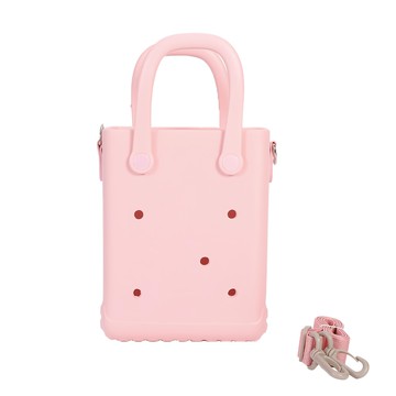 FUN PLUS 333 隨心所扣隨行包 EVA材質  16 x 7 x 21cm + 可調式背袋 75~135 x 2.5cm  櫻花粉