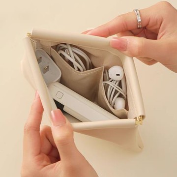 自動閉合有線耳機隨身袋口紅化妝包小迷你便攜數碼袋數據線收納包