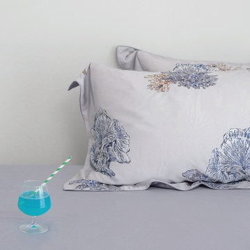 翔仔居家 x Sybil-Ho聯名款 80支天絲棉 【夏日蔚藍】枕套*2入 枕頭套 天絲棉枕套