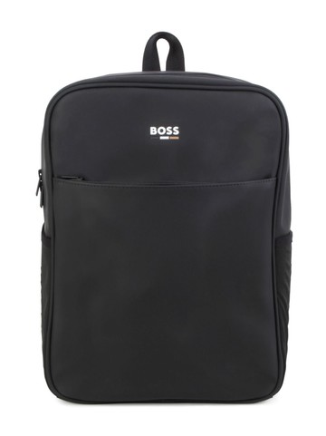 BOSS Kidswear - logo-print backpack - kids - Polyester - One Size - Black