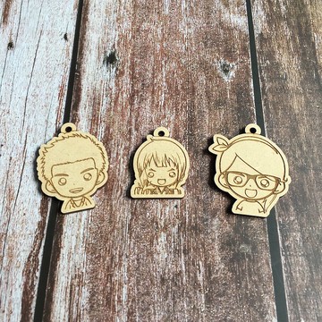 WOOXO Q人小木牌 - 露營 Q人 Q版 家人 捏臉