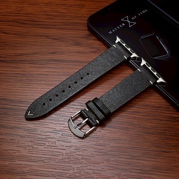 黑色意大利植鞣皮錶帶 APPLE WATCH 適用
