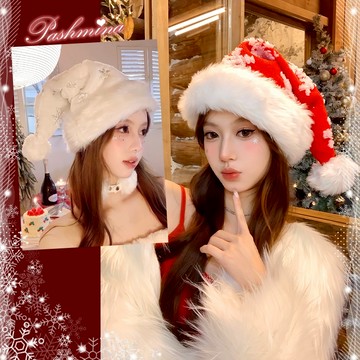 新品7415🎅🏻🎄【❤︎雪花毛毛聖誕帽🎅🏻🛷❤︎】自留款🛷質感聖誕帽聖誕帽成人聖誕帽髮夾聖誕髮箍聖誕節套裝聖誕節裝飾品