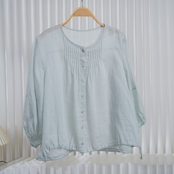 壓褶純色舒適襯衣121520C