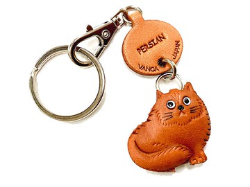 波斯貓 真皮鑰匙圈 手作 日本製造