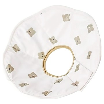 Lanboer 寵物熊熊圖案伊莉莎白圈  1個  S  白色