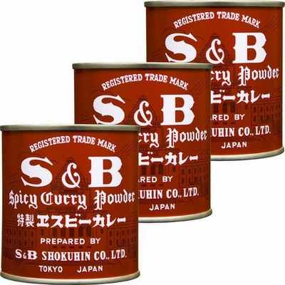 エスビー食品 S&B カレー 84g 3個 赤缶 カレー粉