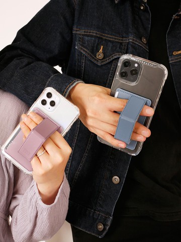 All Type Premium Leather Card Pocket Attachable Grip Stand Phone Case