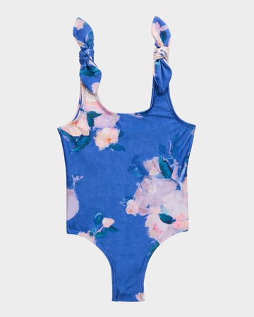 Girl's Floral-Print One-Piece Swimsuit, Size 2-12