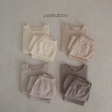 peekaboo 素面排釦莫代爾兒童套裝【現貨】寶寶套裝 女童套裝 男童套裝 韓國童裝 兒童睡衣 寶寶衣服