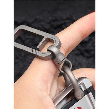 fegve鈦合金鑰匙扣汽車防丟腰掛件鑰匙鏈純鈦旋轉馬蹄扣車鑰匙扣