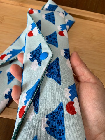 文青風環保純棉筷袋 ~ 日出 富士山 淡淡藍 度假 日本 潮物 收納