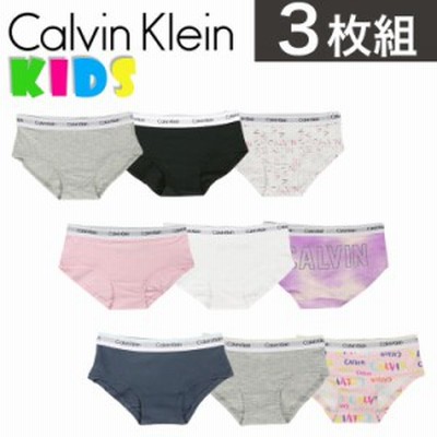 【3枚組セット】カルバンクライン ボクサーパンツ キッズ 女の子 ガールズ 下着  Calvin Klein Kids3-Pack CK アンダーウエア ブラック 