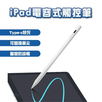 iPad專用電容式觸控筆 磁吸快充手寫筆 繪圖電容筆 手寫筆 防誤觸 支援傾斜感壓書寫 2018年後型號 Type-C