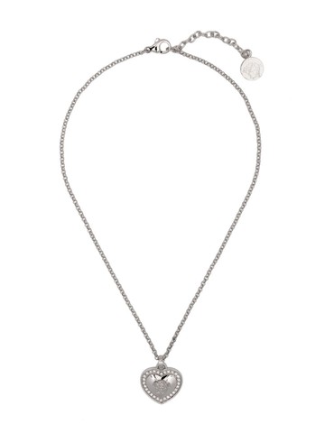 Versace Kids - Heart Medusa crystal-embellished necklace - kids - Metal - One Size - Silver