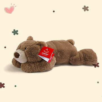 正版吾盧拉棕色小熊公仔趴趴熊抱枕耐臟布娃娃男生款毛絨玩具狗熊（45cm以上的商品麻煩客人選擇宅配哦，謝謝）