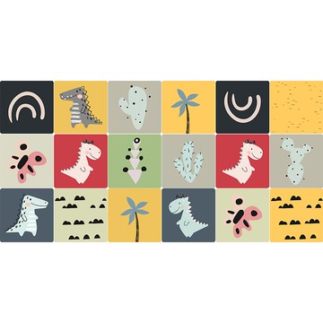 廚房防油貼紙卡通小恐龍灶臺自粘防水耐高溫可愛墻貼裝飾創意墻紙