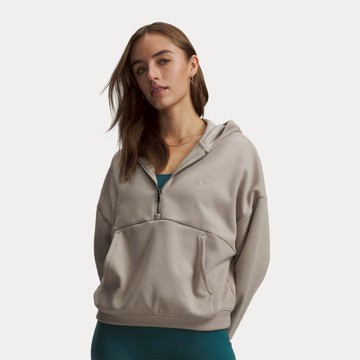 【UNDER ARMOUR】UA 女 Icon Fleece 半開襟長袖帽T_6012843-203