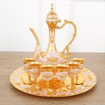 白酒杯套裝創意個性家用小號酒具高檔敬酒杯結婚帶托盤客廳擺件