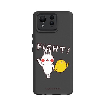 Zenfone 11 Ultra SolidSuit 黑 - 懶散兔與啾先生 Lazy Rabbit and Mr.Chu - 一起加油