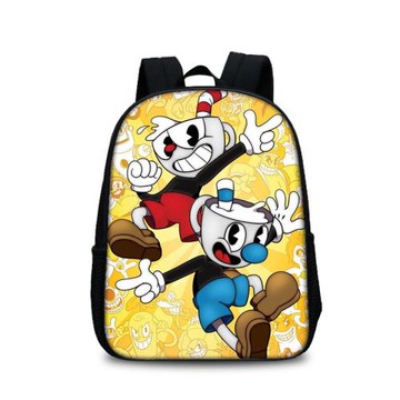 茶杯頭Cuphead中小學生卡通休閑雙肩背包兒童幼兒園動漫印花書包