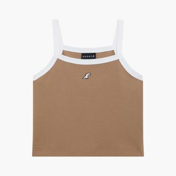 agnes b.Sport b. 女裝 恐龍 背心 棕色