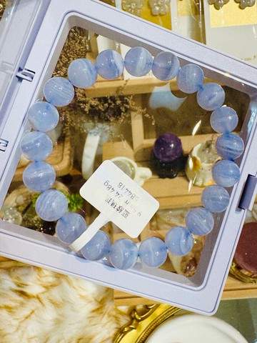 天然仙女色藍紋瑪瑙蕾絲雲朵9.5mm24.48g安撫焦慮情緒溝通順