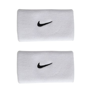 nike swoosh classic加長腕帶-一雙入 運動護腕 籃球 網球 白黑