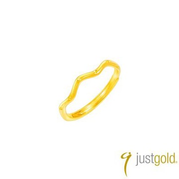 【Just Gold 鎮金店】光弦 可調式 黃金戒指(網路限定)