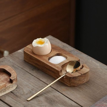 精選好物🌈新款跨境相思木質雞蛋托盤雞蛋杯託蛋殼杯蛋盅打孔器杯托架