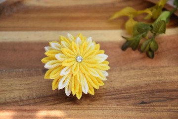 細工布花兩用髮夾襟針