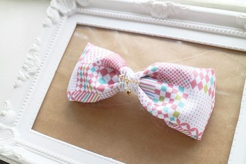 方和圓的20種相遇－粉紅－手作 髮夾 自動夾