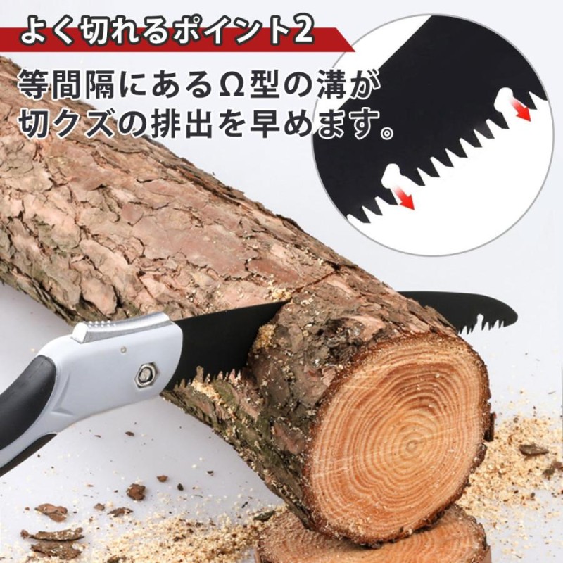 日本に のこぎりS ノコギリ 万能 折りたたみ 鋸 伐採 生木 アウトドア DIY217