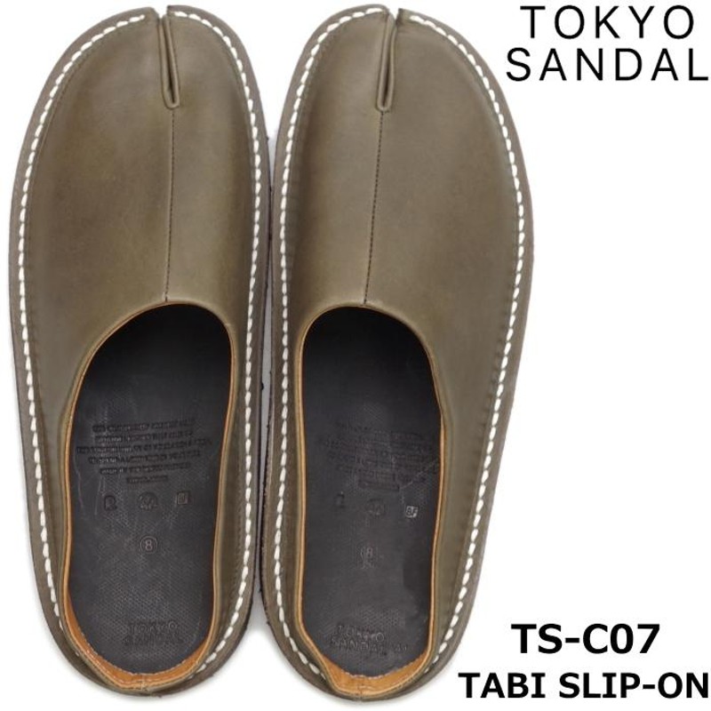 トウキョウサンダル 足袋スリッポン TOKYO SANDAL TABI SLIP-ON by ローリングダブトリオ TS-C07 GREEN  フットモンキー別注 サンダル メンズ レザー 日本製 | LINEブランドカタログ