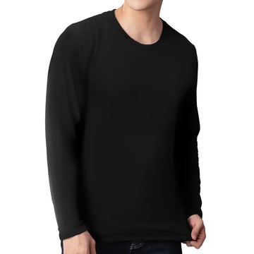 GIAT 吉亞特 男款捍溫吸濕發熱衣 圓領 L  墨黑