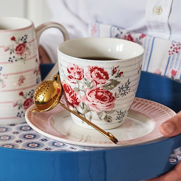 丹麥GreenGate Elisabeth pale blue 拿鐵杯