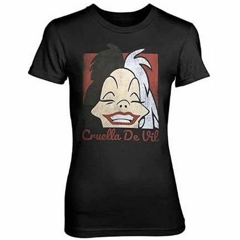 ディズニー Tシャツ クルエラ レディース フィット ブラック Tシャツ Cruella De Vil 101匹わんちゃん ディズニーヴィランズ 通販 Lineポイント最大0 5 Get Lineショッピング