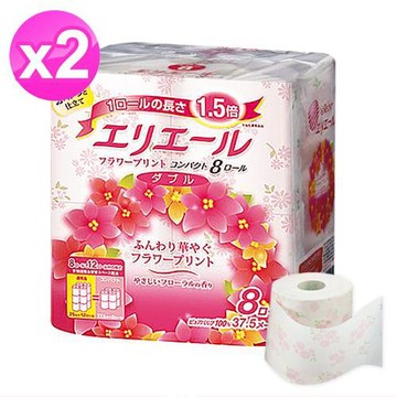 日本大王elleair捲筒衛生紙(優雅花香)8捲/袋 x2袋