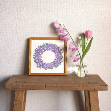 「紫羅蘭花環」20cm 方形海報
