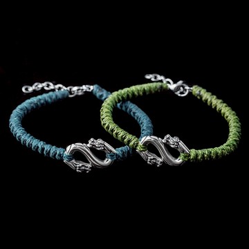 【JK銀飾】無限龍界 / 925純銀【手鍊、蠟繩手鍊】