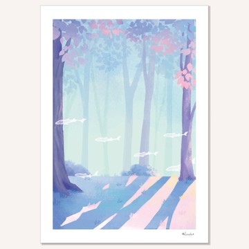 印刷裝飾畫 掛畫 無框畫【樹林間】
